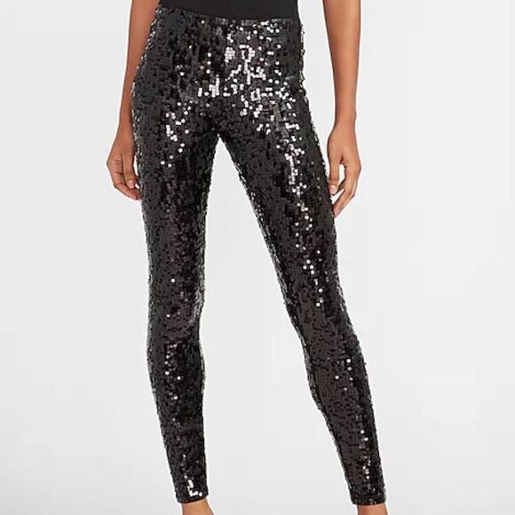 . Express high waisted sequin leggings size S - Picture 1 of 9